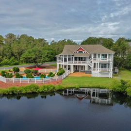 CC124: Corolla Beach House l Aerial View