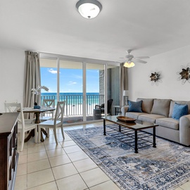 Relax in your coastal retreat with panoramic ocean views, comfortable furnishings, and a private balcony perfect for morning coffee.
