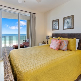 Wake up to stunning ocean views from your comfortable bed, with sliding doors opening to your private balcony overlooking pristine beach waters.