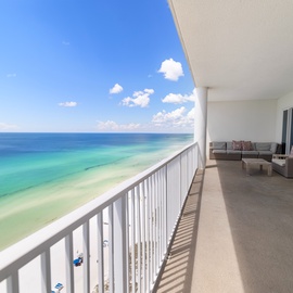 Step out onto your private balcony and take in endless turquoise waters stretching to the horizon. Relax in your outdoor seating area with the sound of gentle waves and the soft ocean breeze.