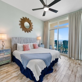 Wake up to ocean views from your coastal bedroom, where sea breezes flow through sliding doors to your private balcony.