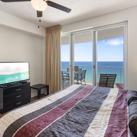 Wake up to stunning ocean views from your private balcony, where gentle sea breezes complement your spacious bedroom retreat.