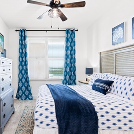 Drift off to peaceful sleep in your coastal-inspired bedroom, where nautical blues and crisp whites create the perfect seaside sanctuary.