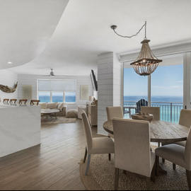 Enjoy breathtaking ocean views from your open-concept living space, where elegant coastal design meets modern comfort for unforgettable seaside moments.