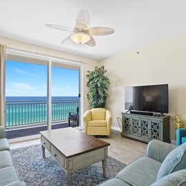 Relax in your coastal living room where ocean breezes flow through and endless sea views create the perfect backdrop for your getaway.