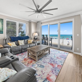 Relax in your bright living space with stunning ocean views just steps from your door.