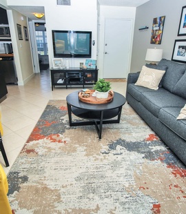 Sleeper sofa in living room