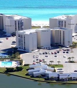 Aerial view of Shoreline Towers 