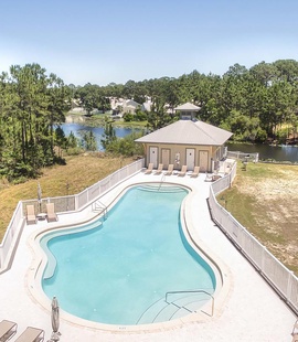 Community pool is large and relaxing