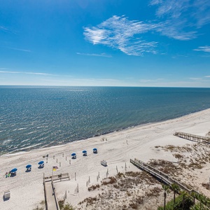 Watch the coastline stretch into the distance and the horizon meet the sky from your balcony while you soak up the sun