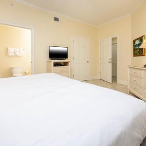 Drift into comfort in this king guest suite, where fluffy bedding invites restful nights and peaceful mornings