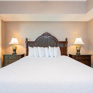 Enjoy restful nights in this king master suite with cozy bedding and drift off into a peaceful slumber
