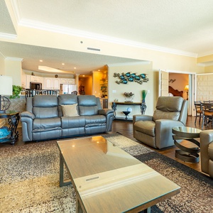 Your family unwinds in the living room on plush recliners as your relax from your day