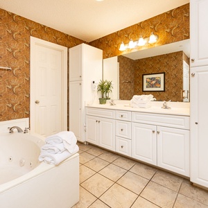 Indulge in a soothing soak in the relaxing jetted tub in the master or enjoy a refreshing shower after a beach day