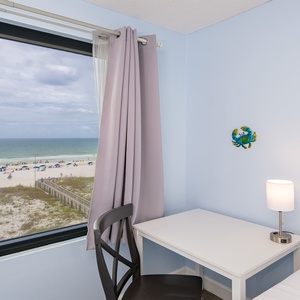 This dedicated workspace makes working remotely on vacation easy