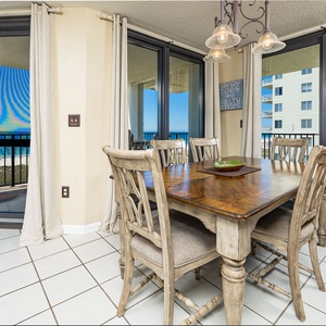 Sunlight spills into the dining area where you gather around the table with your loved ones