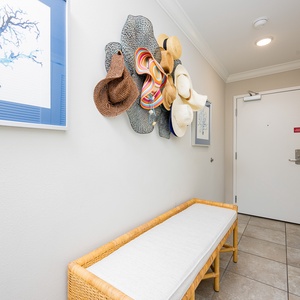 Step into a welcoming entryway, perfect for hanging your beach hats and storing gear before your adventures begin