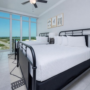 Admire the shoreline views from this queen guest suite