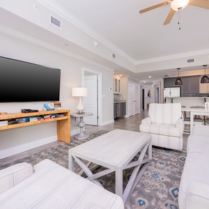 Unwind after a day at the beach with a good book or movie and relax on the sofa with a queen sleeper