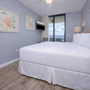 Unwind after a day at the beach, stream your favorite shows in the master, and wake up to the sounds of the coast