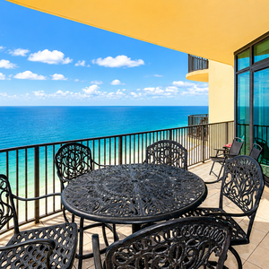 Your balcony invites morning coffee with gentle gulf breezes and endless blue waters stretching to the shore