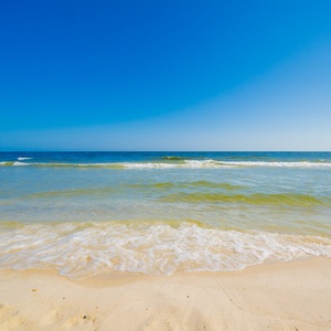 Experience serene beach views with gentle waves and a tranquil atmosphere, perfect for relaxation and fun in the sun