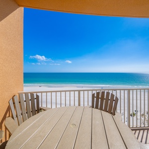 Savor meals at the round table, surrounded by breathtaking views of the sparkling gulf waters and soft white sand