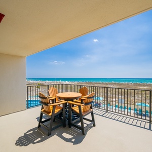 Breathe in the refreshing coastal vibe as you relax around the table on your balcony, enjoying stunning views