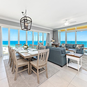 Sink into the sofa or gather for family meals and watch the gulf sparkle through floor-to-ceiling windows