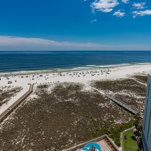 Watch the coastline stretch into the distance and the horizon meet the sky from your balcony while you soak up the sun