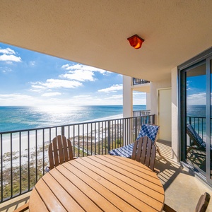 Relax on the balcony enjoying the expansive water views and bright blue skies