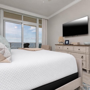 Unwind after a day at the beach and stream your favorite shows with the sound of the beach from the balcony