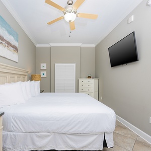 Relax after a fun beach day and stream your favorite shows from the cozy king bed in the master suite