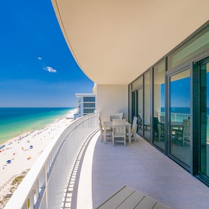 Enjoy expansive views and thefresh gulf air from your beachfront balcony