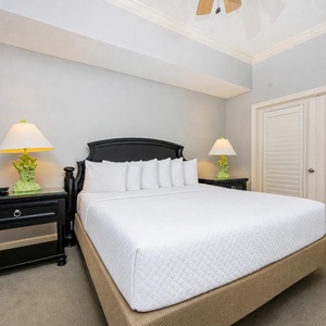 Recharge in a cozy king bed, with soft linens inviting you to drift into a peaceful slumber in this master suite