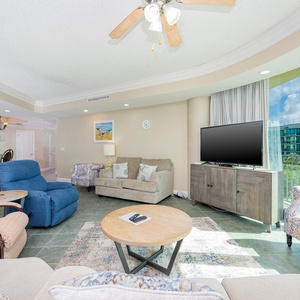 Relax and recharge in the plush seating as you enjoy the coastal breeze and natural light flooding the space