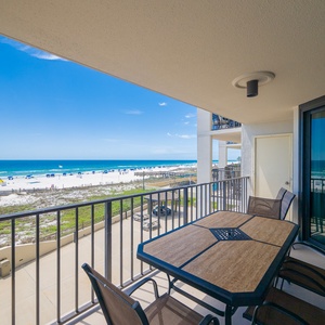 Your beachfront balcony invites you savor salty air and panoramic horizon views