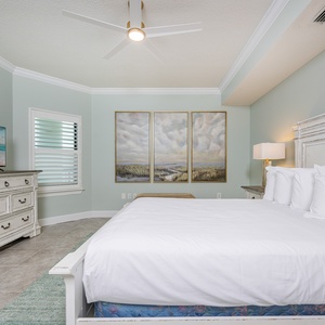 Enjoy a movie or stream your favorite shows in this queen guest suite to relax after a fun vacation day