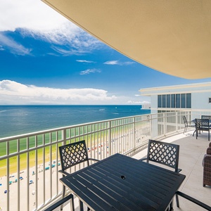 Enjoy your spacious balcony, perfect for taking in the beautiful coastal views and fresh air