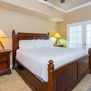 Enjoy restful nights in this king master suite with cozy bedding and drift off into a peaceful slumber