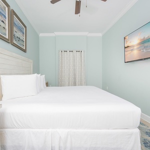 Relax after a fun beach day and stream your favorite shows from the cozy king bed in the master suite