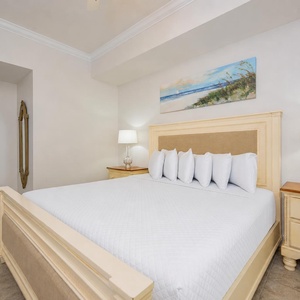 Relax in the king master suite after beach adventures and enjoy a restful night