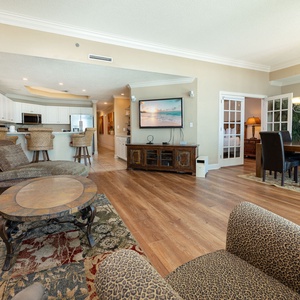 Unwind on the stylish seating in this inviting living room with a queen sofa sleeper and elegant vibe
