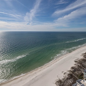 Imagine waking to glittering gulf waters and hearing waves as you gaze over the expansive shoreline