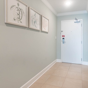 Welcoming entryway to your vacation rental inviting you to explore your beachfront retreat