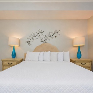 Enjoy restful nights in this king master suite with cozy bedding and drift off into a peaceful slumber