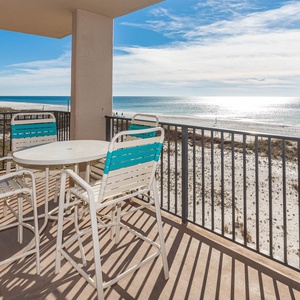 Savor your morning coffee at the outdoor table while enjoying expansive views of the tranquil water and shoreline