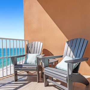 Spend the mornings in Adirondack chairs with soft pillows, feeling sun as the gulf sparkles over the beach