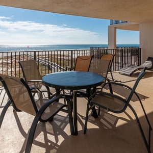 Relax on your extended balcony enjoying views of the sparkling water and gentle waves