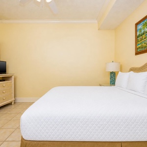 Relax on the cozy queen bed in this guest suite and stream your favorite shows after a fun vacation day